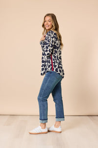 THREADZ_LUNA HEART TOP NAVY IVORY _ LUNA HEART TOP NAVY IVORY _ Ebony Boutique NZ