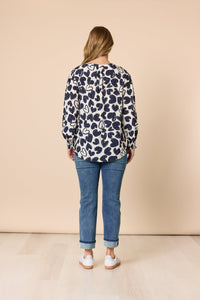 THREADZ_LUNA HEART TOP NAVY IVORY _ LUNA HEART TOP NAVY IVORY _ Ebony Boutique NZ