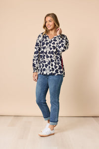 THREADZ_LUNA HEART TOP NAVY IVORY _ LUNA HEART TOP NAVY IVORY _ Ebony Boutique NZ