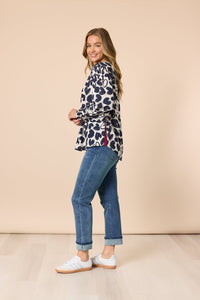 THREADZ_LUNA HEART TOP NAVY IVORY _ LUNA HEART TOP NAVY IVORY _ Ebony Boutique NZ
