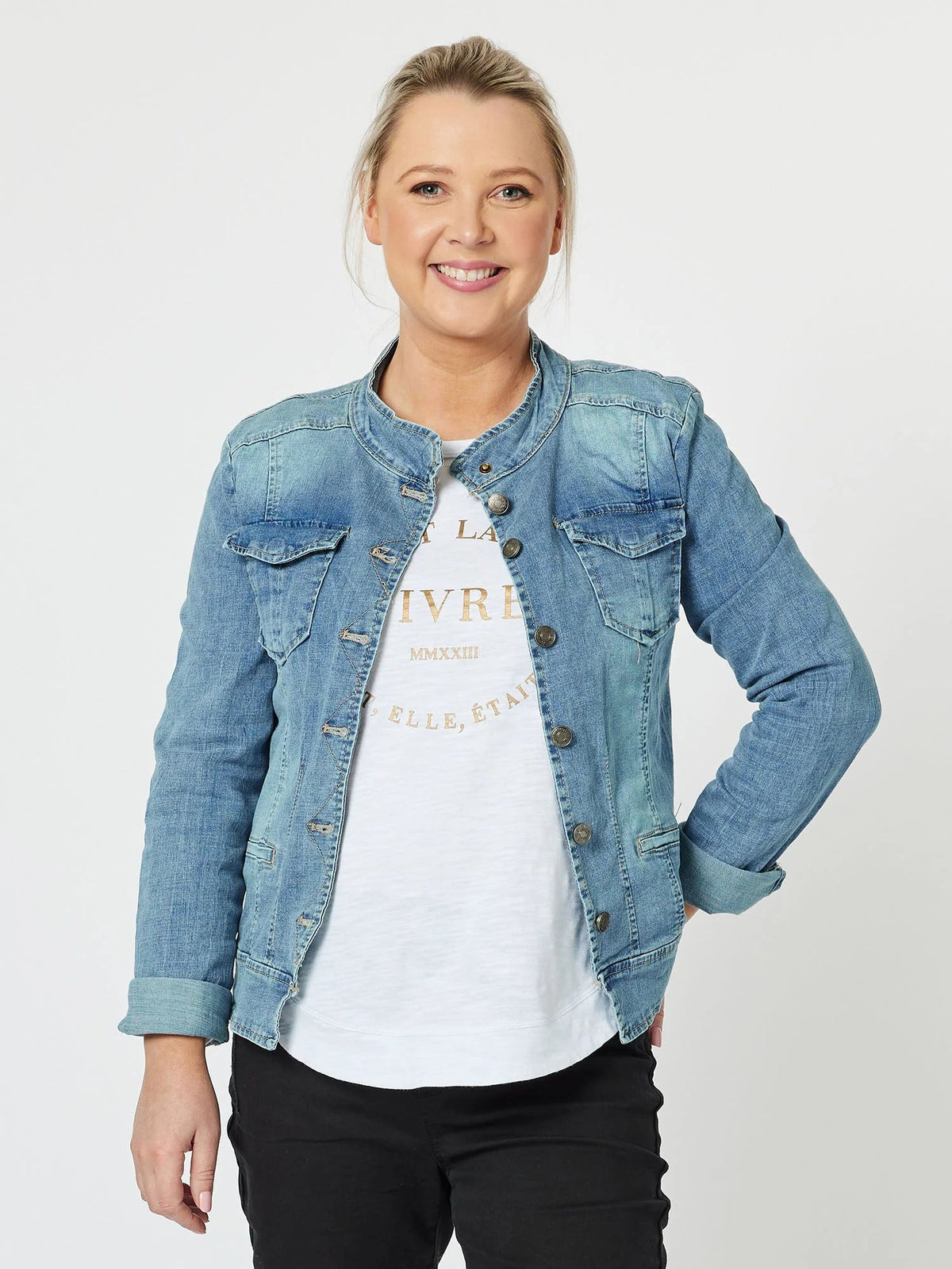 THREADZ_MAGGIE DENIM JACKET _ MAGGIE DENIM JACKET _ Ebony Boutique NZ