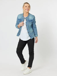 THREADZ_MAGGIE DENIM JACKET _ MAGGIE DENIM JACKET _ Ebony Boutique NZ