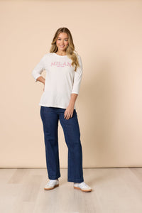 THREADZ_MILAN TEE WHITE _ MILAN TEE WHITE _ Ebony Boutique NZ