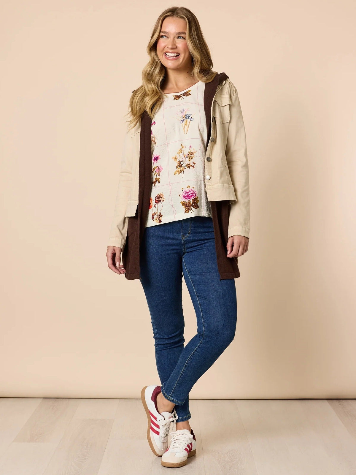 MILITARY DENIM JACKET NATURAL_by_THREADZ_women's_in_New Zealand_ MILITARY DENIM JACKET NATURAL _