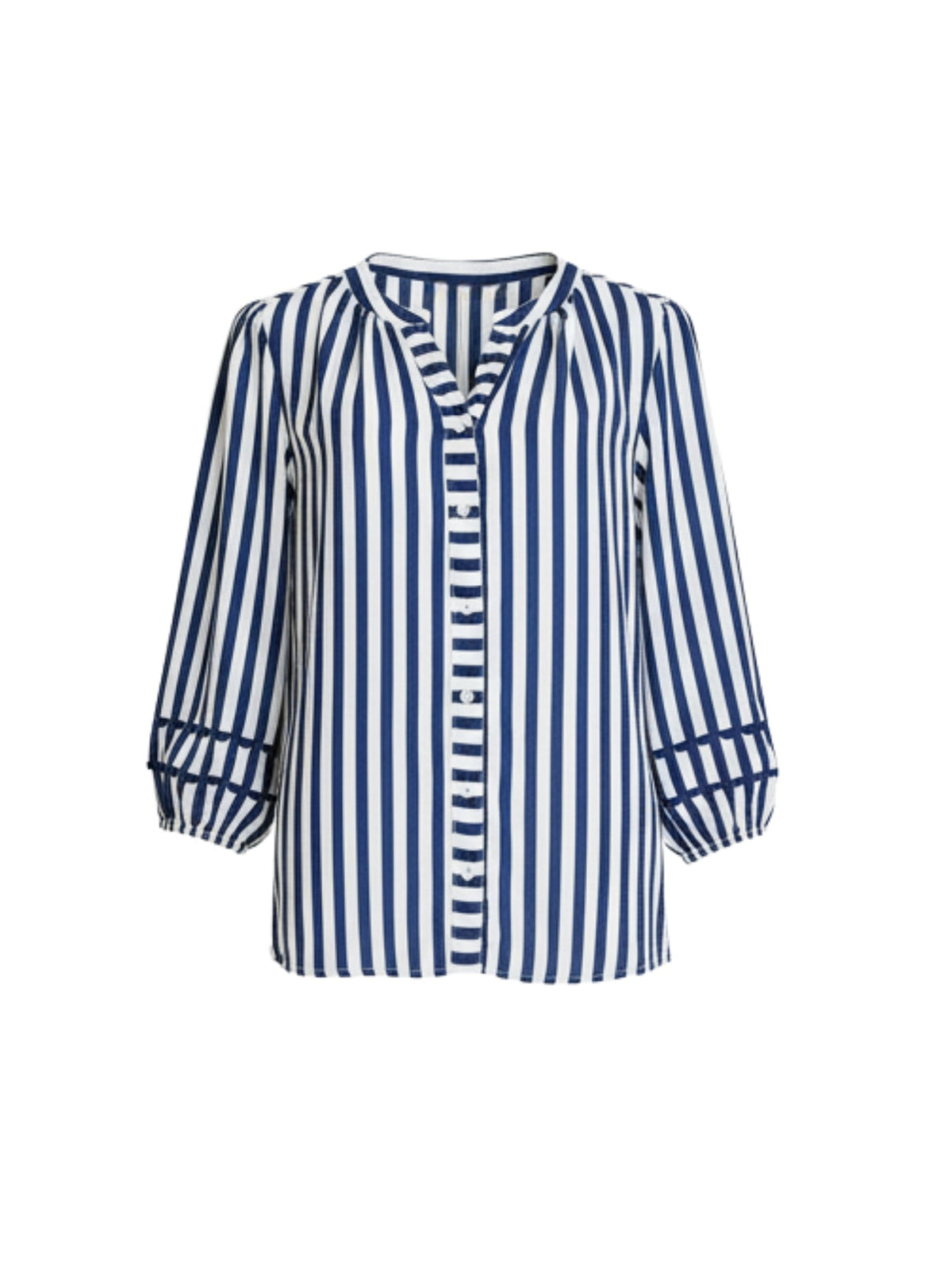 MONTECITO STRIPE PRINT TOP - NAVY/WHITE_by_THREADZ_women's_in_New Zealand_ Montecito Stripe Print Top - Navy/White _