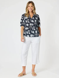 THREADZ_PALM SPRINGS TOP NAVY / WHITE _ PALM SPRINGS TOP NAVY / WHITE _ Ebony Boutique NZ