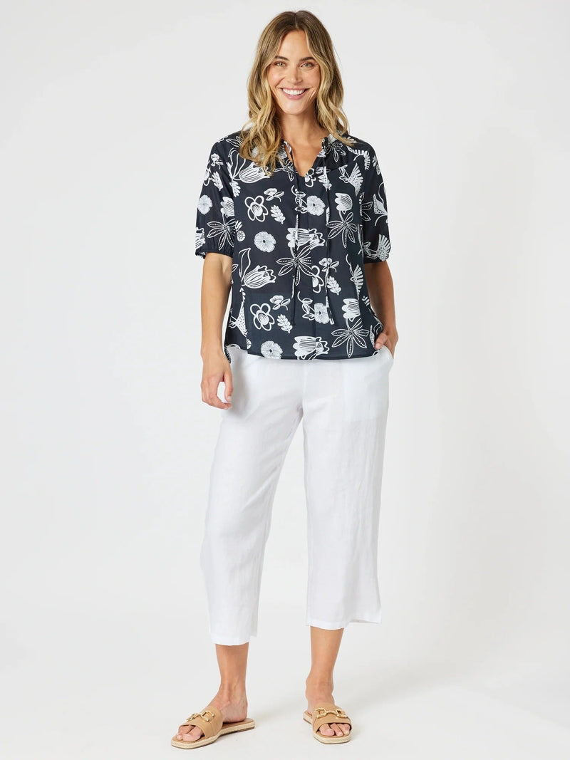 THREADZ_PALM SPRINGS TOP NAVY / WHITE _ PALM SPRINGS TOP NAVY / WHITE _ Ebony Boutique NZ