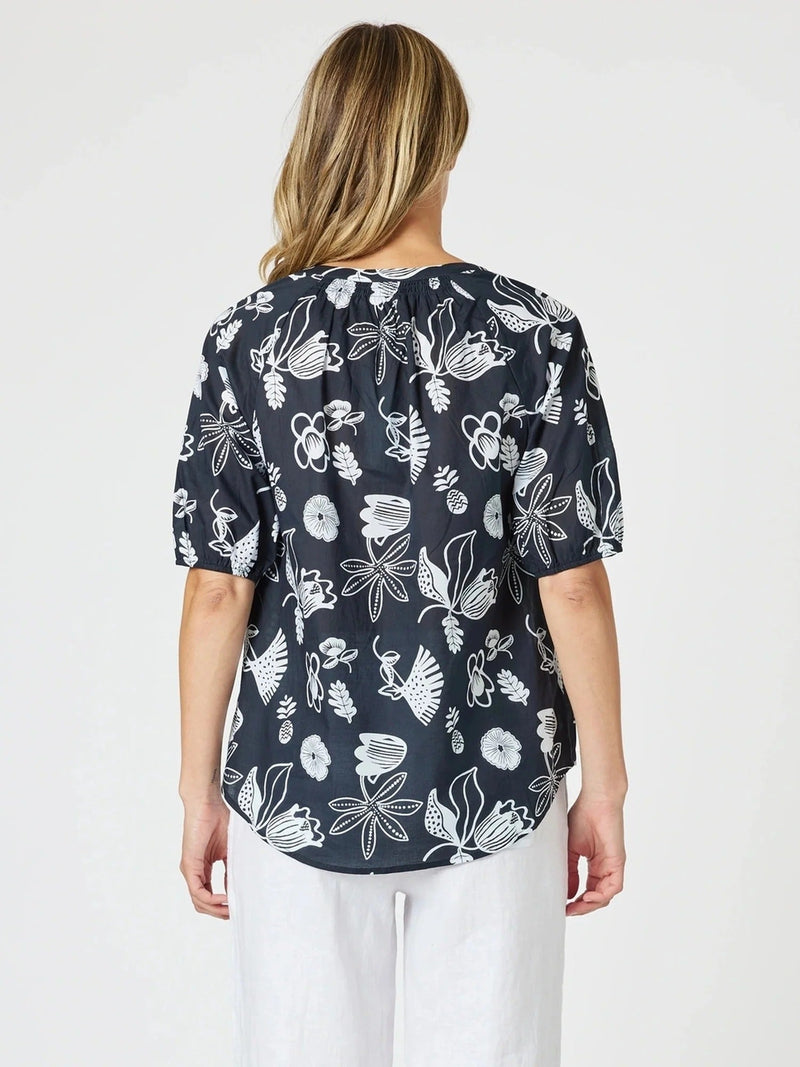 THREADZ_PALM SPRINGS TOP NAVY / WHITE _ PALM SPRINGS TOP NAVY / WHITE _ Ebony Boutique NZ