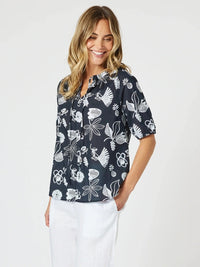 THREADZ_PALM SPRINGS TOP NAVY / WHITE _ PALM SPRINGS TOP NAVY / WHITE _ Ebony Boutique NZ