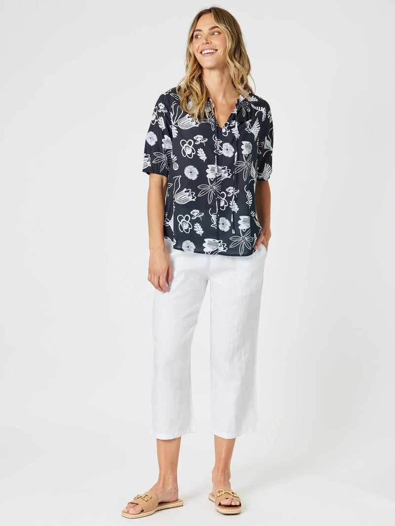 THREADZ_PALM SPRINGS TOP NAVY / WHITE _ PALM SPRINGS TOP NAVY / WHITE _ Ebony Boutique NZ