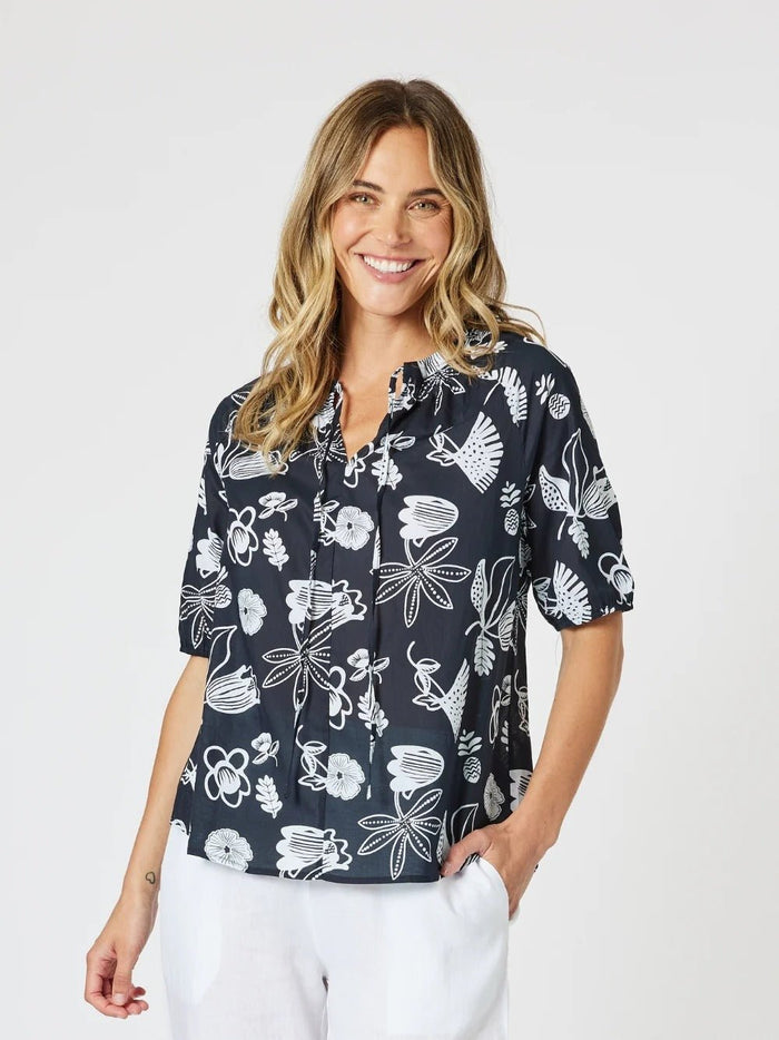 THREADZ_PALM SPRINGS TOP NAVY / WHITE _ PALM SPRINGS TOP NAVY / WHITE _ Ebony Boutique NZ