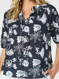 THREADZ_PALM SPRINGS TOP NAVY / WHITE _ PALM SPRINGS TOP NAVY / WHITE _ Ebony Boutique NZ