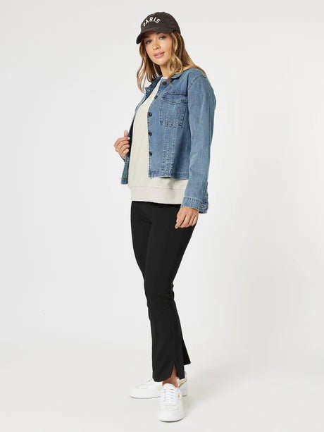 THREADZ_RETRO DENIM JACKET WASHED DENIM _ RETRO DENIM JACKET WASHED DENIM _ Ebony Boutique NZ