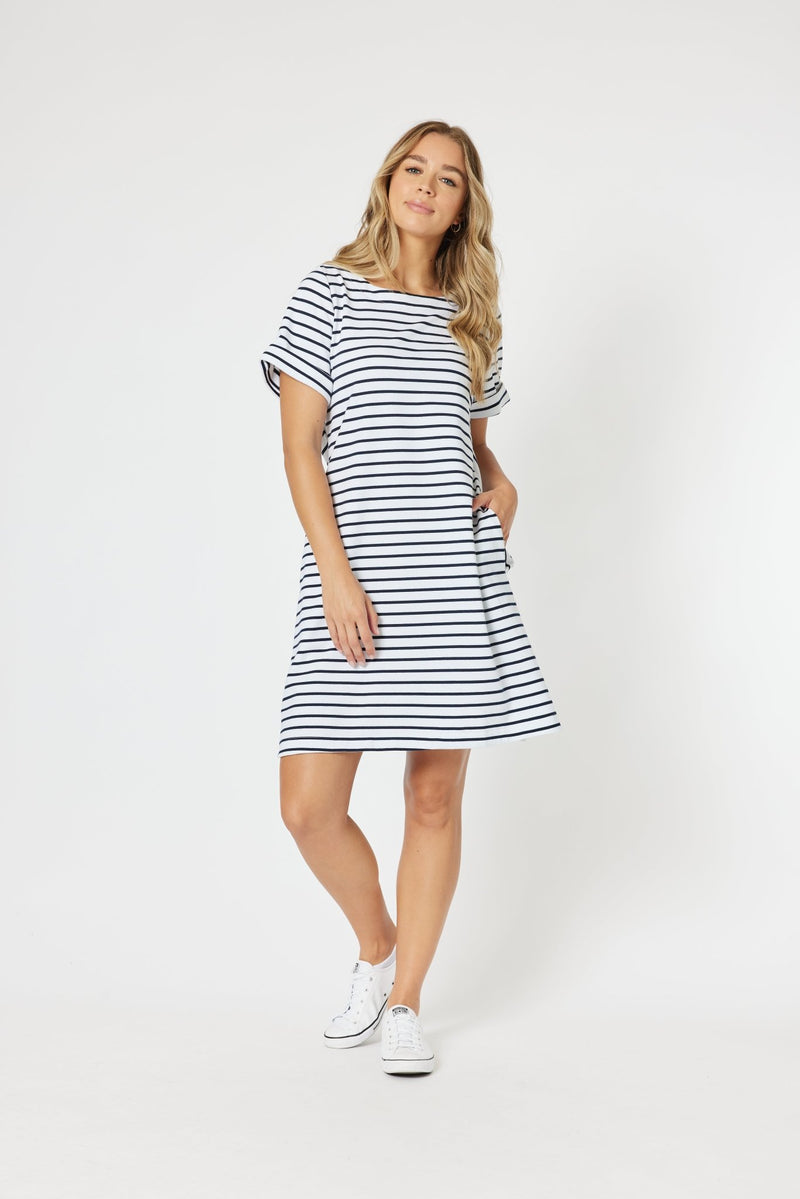 THREADZ_STANDOUT STRIPE DRESS _ STANDOUT STRIPE DRESS _ Ebony Boutique NZ