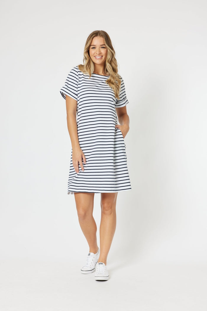 THREADZ_STANDOUT STRIPE DRESS _ STANDOUT STRIPE DRESS _ Ebony Boutique NZ