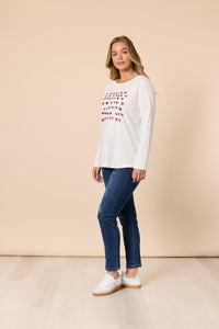 THREADZ_SWEETHEART TEE IVORY _ SWEETHEART TEE IVORY _ Ebony Boutique NZ