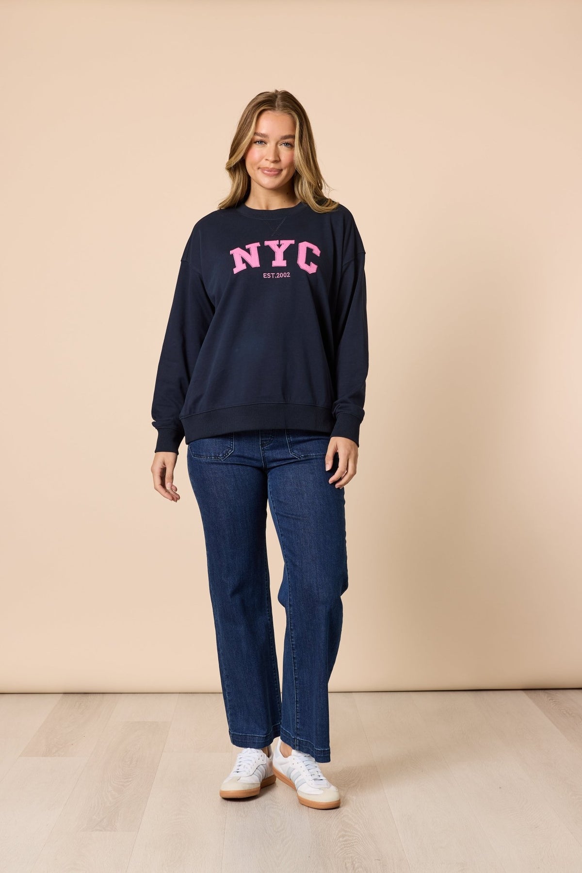 THREADZ_THE NYC SWEATSHIRT NAVY _ THE NYC SWEATSHIRT NAVY _ Ebony Boutique NZ