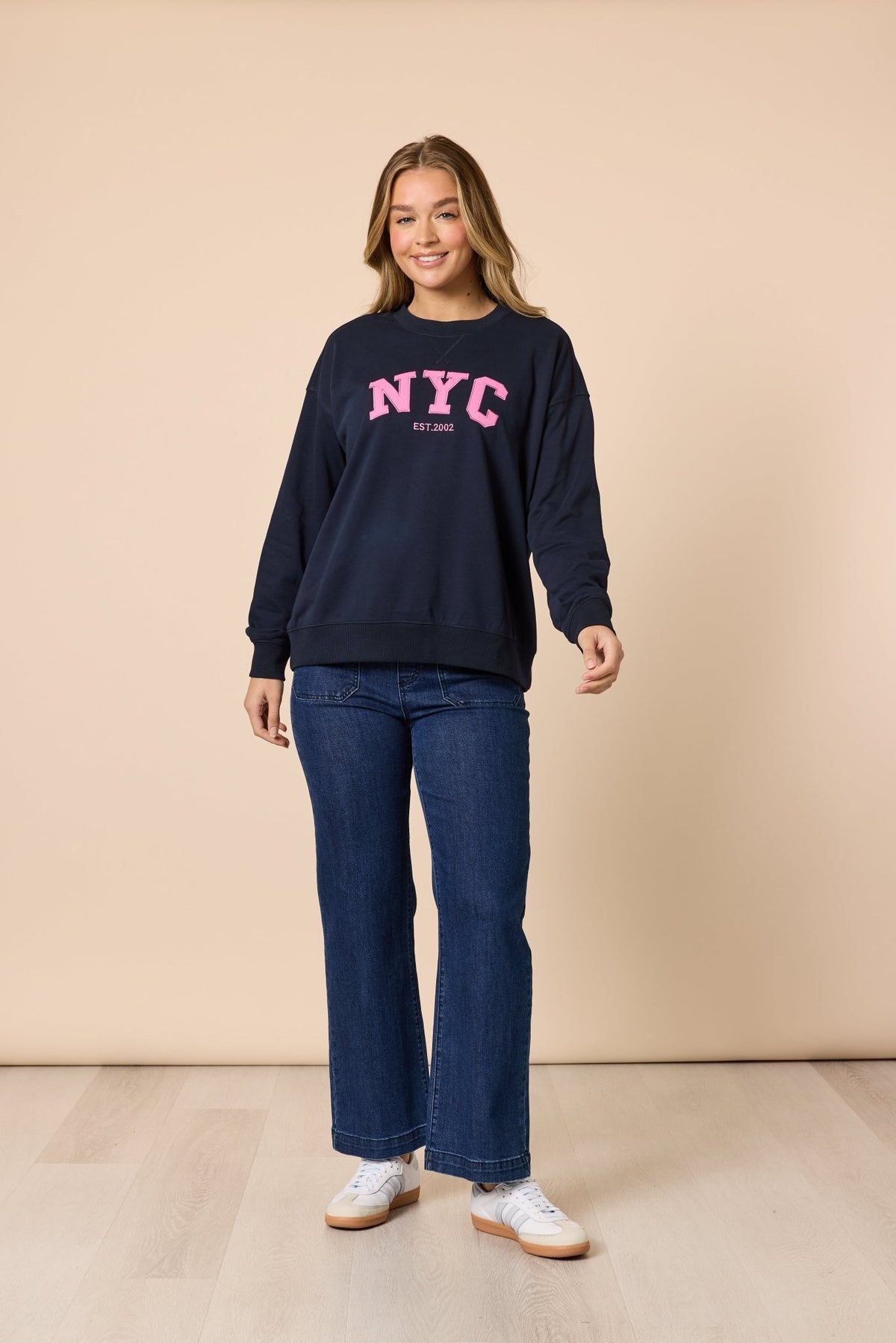 THREADZ_THE NYC SWEATSHIRT NAVY _ THE NYC SWEATSHIRT NAVY _ Ebony Boutique NZ