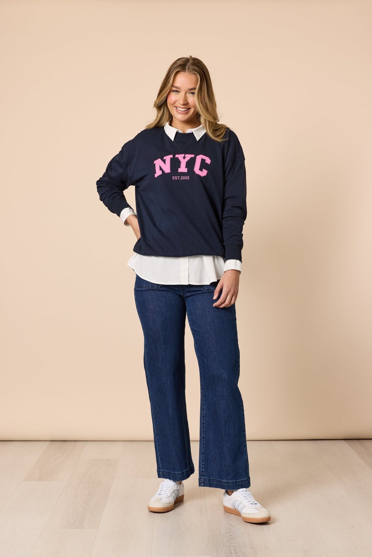 THREADZ_THE NYC SWEATSHIRT NAVY _ THE NYC SWEATSHIRT NAVY _ Ebony Boutique NZ