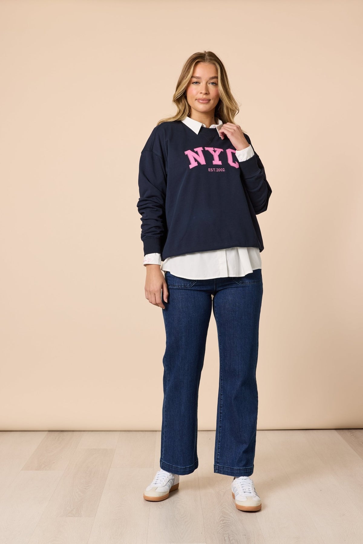 THREADZ_THE NYC SWEATSHIRT NAVY _ THE NYC SWEATSHIRT NAVY _ Ebony Boutique NZ