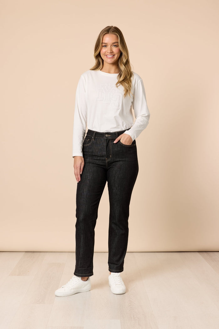 THREADZ_THE RETRO CUT OFF JEAN BLACK _ THE RETRO CUT OFF JEAN BLACK _ Ebony Boutique NZ