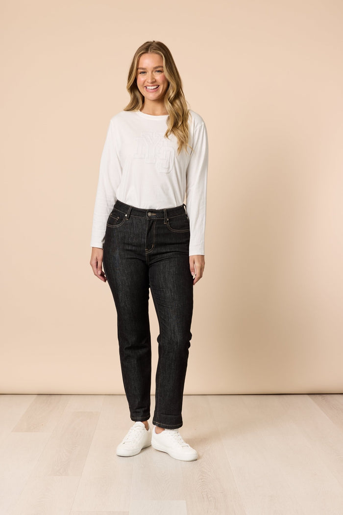 THREADZ_THE RETRO CUT OFF JEAN BLACK _ THE RETRO CUT OFF JEAN BLACK _ Ebony Boutique NZ