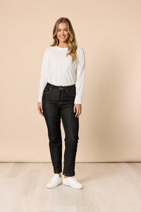 THREADZ_THE RETRO CUT OFF JEAN BLACK _ THE RETRO CUT OFF JEAN BLACK _ Ebony Boutique NZ