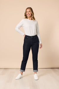 THREADZ_THE RETRO CUT OFF JEAN DARK DENIM _ THE RETRO CUT OFF JEAN DARK DENIM _ Ebony Boutique NZ