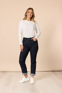 THREADZ_THE RETRO CUT OFF JEAN DARK DENIM _ THE RETRO CUT OFF JEAN DARK DENIM _ Ebony Boutique NZ