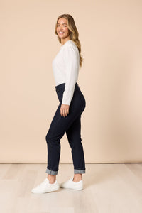 THREADZ_THE RETRO CUT OFF JEAN DARK DENIM _ THE RETRO CUT OFF JEAN DARK DENIM _ Ebony Boutique NZ