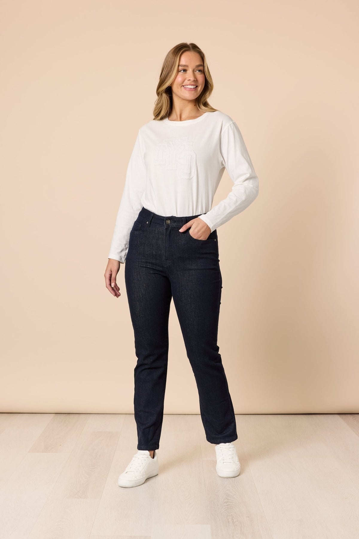 THREADZ_THE RETRO CUT OFF JEAN DARK DENIM _ THE RETRO CUT OFF JEAN DARK DENIM _ Ebony Boutique NZ