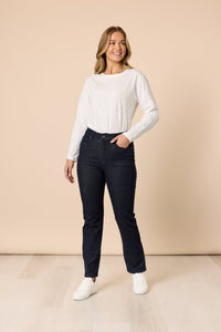 THREADZ_THE RETRO CUT OFF JEAN DARK DENIM _ THE RETRO CUT OFF JEAN DARK DENIM _ Ebony Boutique NZ