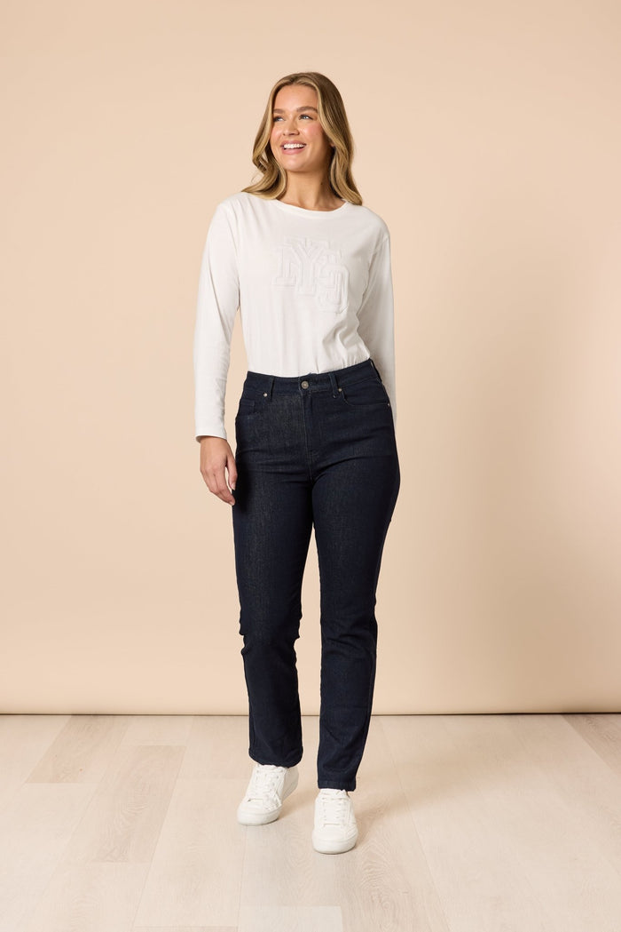 THREADZ_THE RETRO CUT OFF JEAN DARK DENIM _ THE RETRO CUT OFF JEAN DARK DENIM _ Ebony Boutique NZ