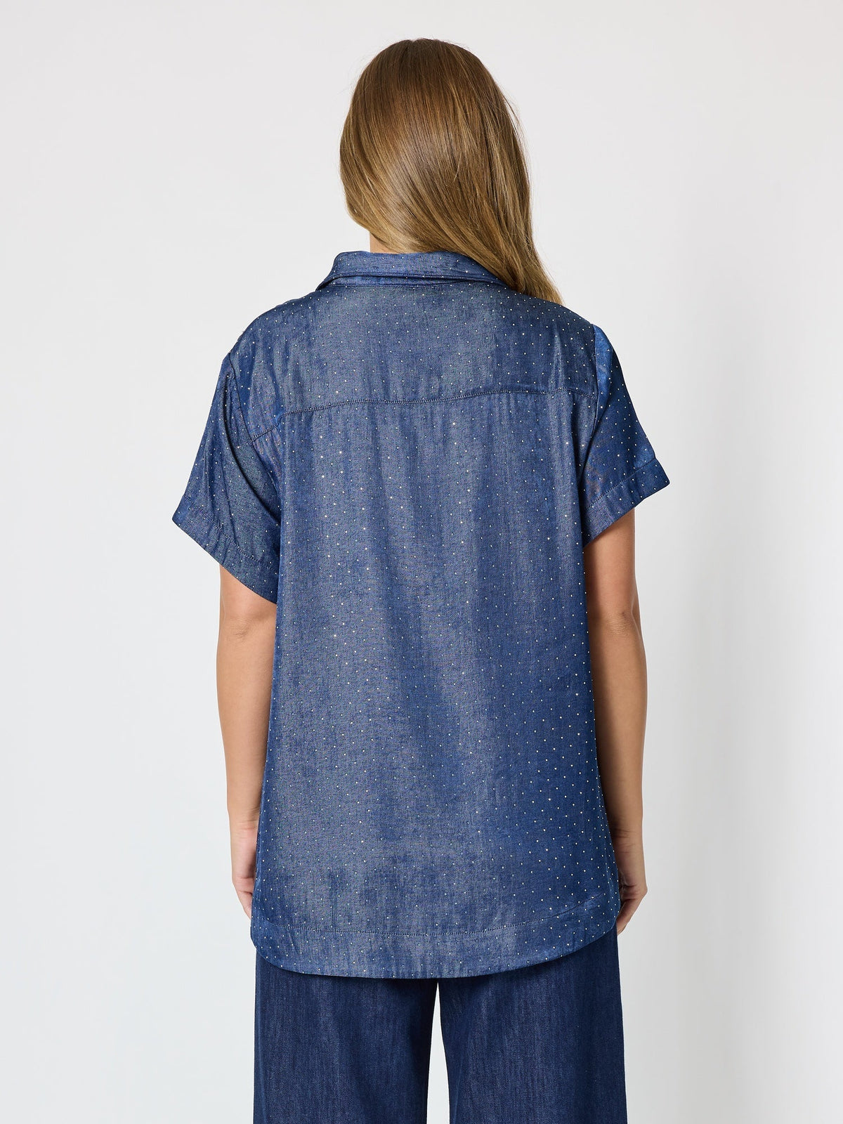 URBAN CHIC DIAMANTE TOP DARK DENIM_by_THREADZ_women's_in_New Zealand_ BACK _