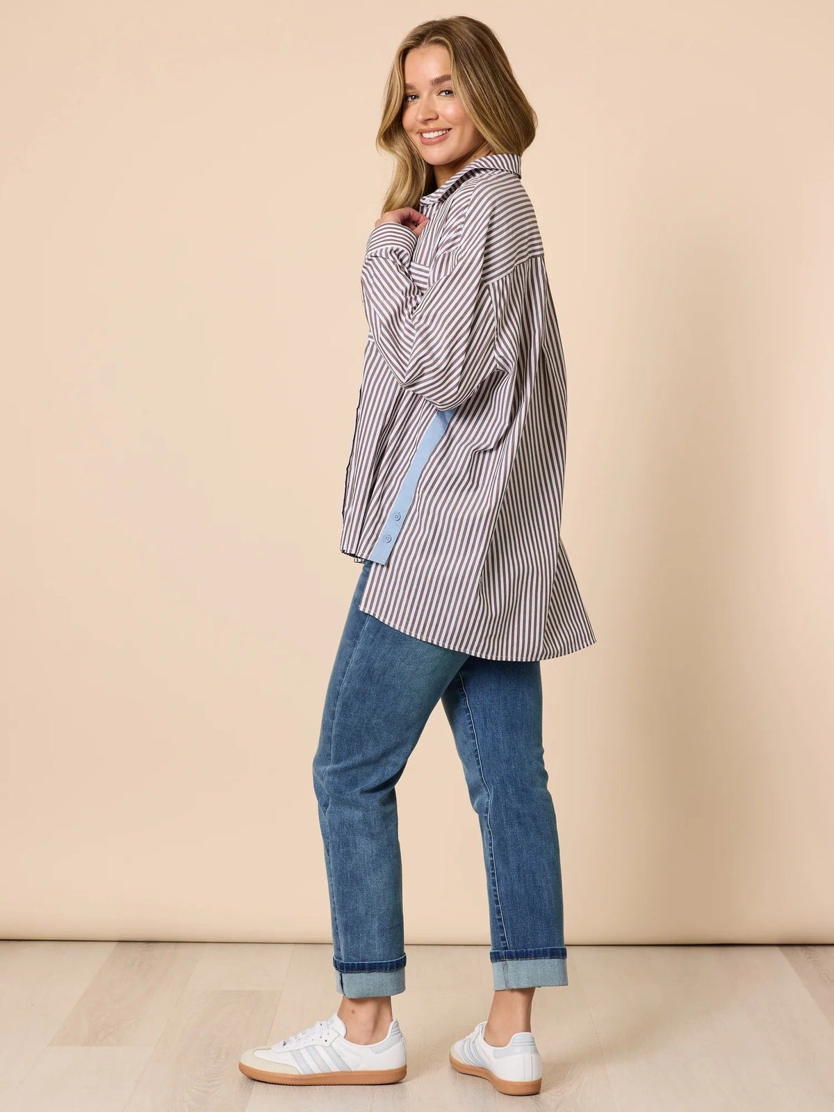 URBAN STRIPE SHIRT_by_THREADZ_women's_in_New Zealand_ URBAN STRIPE SHIRT _
