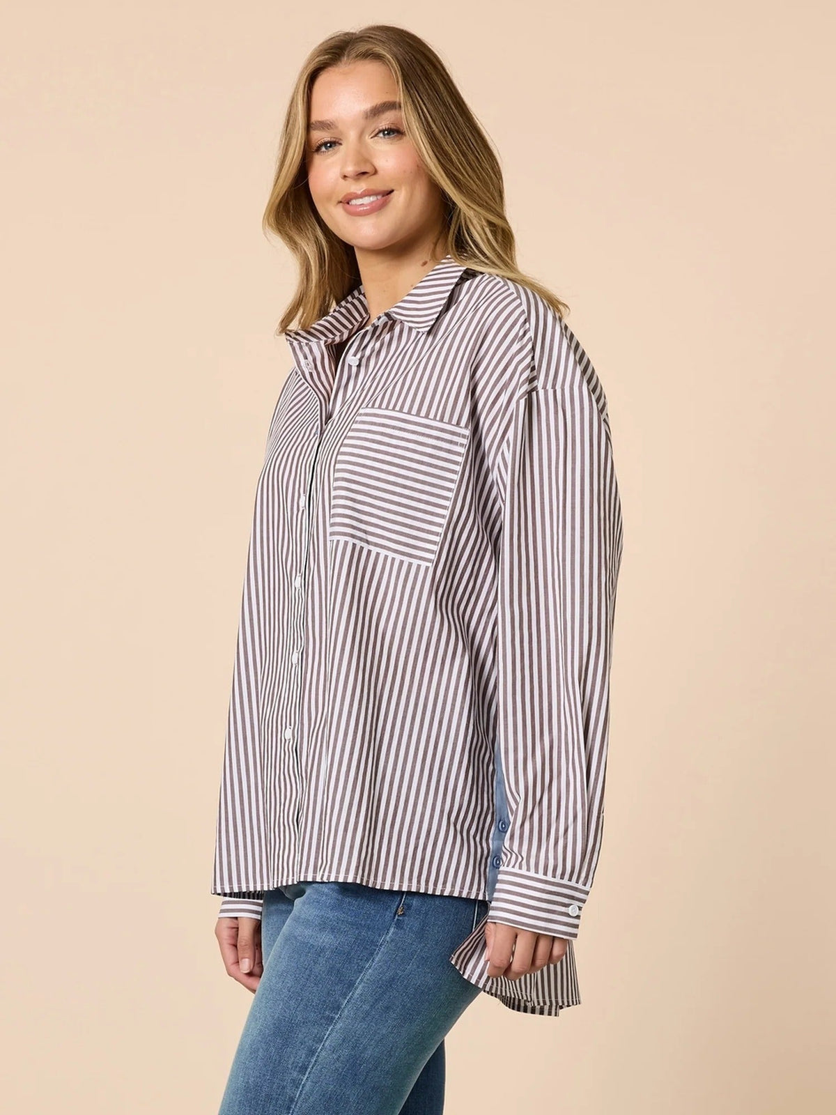 URBAN STRIPE SHIRT_by_THREADZ_women's_in_New Zealand_ URBAN STRIPE SHIRT _
