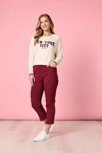 THREADZ_ZARA STRETCH PANT SHIRAZ _ ZARA STRETCH PANT SHIRAZ _ Ebony Boutique NZ