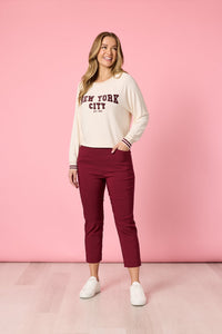 THREADZ_ZARA STRETCH PANT SHIRAZ _ ZARA STRETCH PANT SHIRAZ _ Ebony Boutique NZ