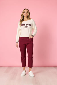 THREADZ_ZARA STRETCH PANT SHIRAZ _ ZARA STRETCH PANT SHIRAZ _ Ebony Boutique NZ