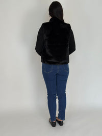 VINES AND SPRINGS_FAUX MINK FUR VEST BLACK _ FAUX MINK FUR VEST BLACK _ Ebony Boutique NZ