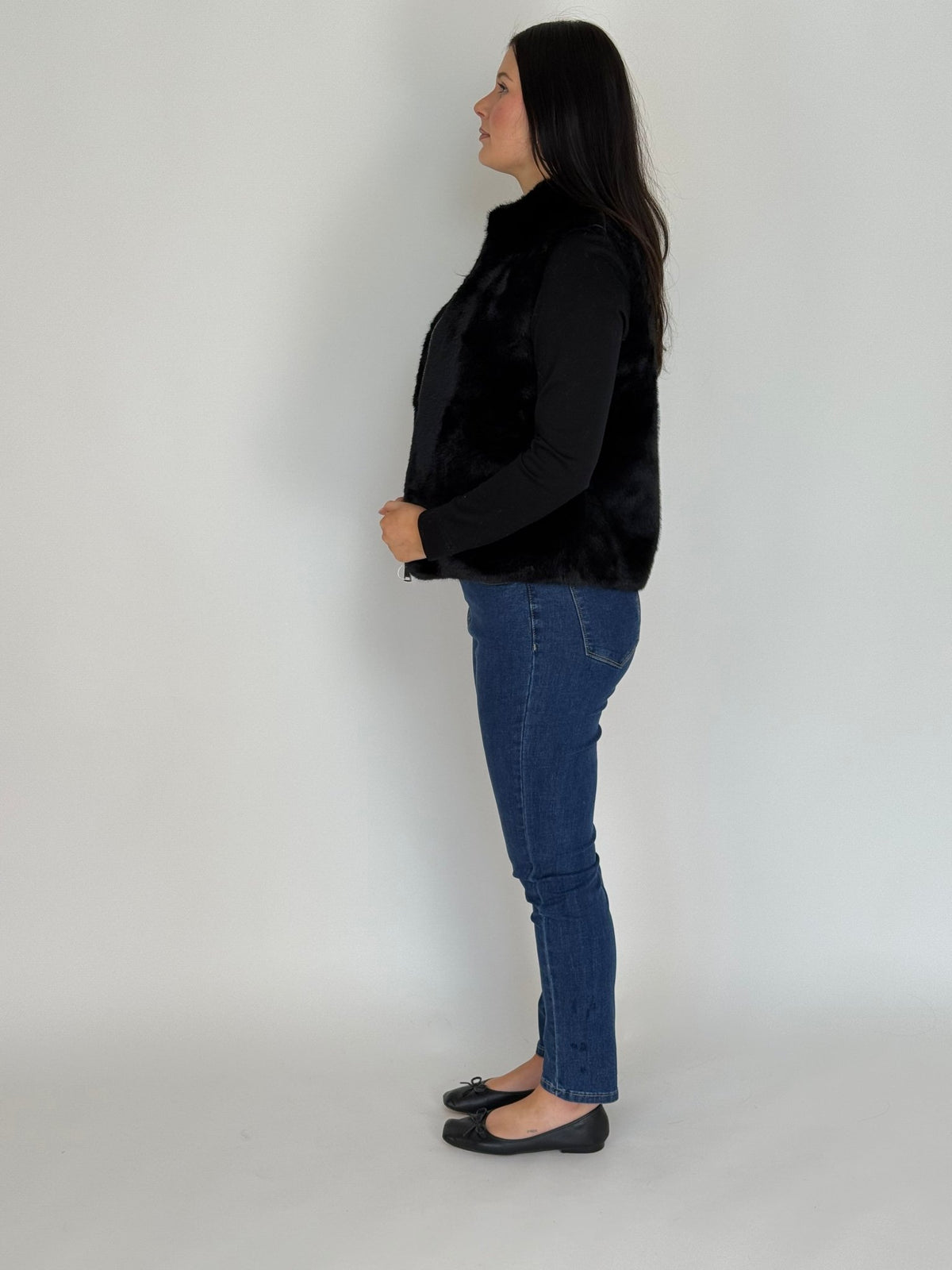 VINES AND SPRINGS_FAUX MINK FUR VEST BLACK _ FAUX MINK FUR VEST BLACK _ Ebony Boutique NZ