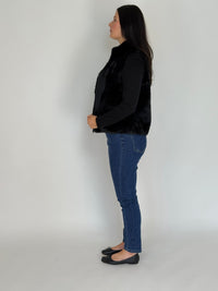 VINES AND SPRINGS_FAUX MINK FUR VEST BLACK _ FAUX MINK FUR VEST BLACK _ Ebony Boutique NZ
