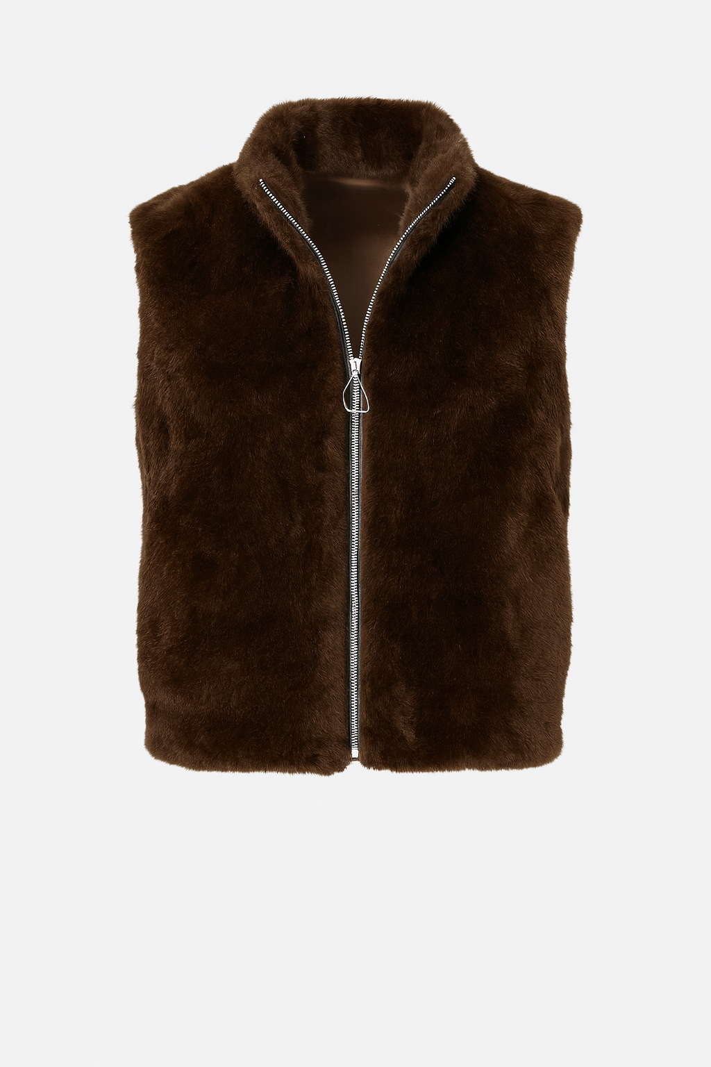 VINES AND SPRINGS_FAUX MINK FUR VEST CHOCOLATE _ FAUX MINK FUR VEST CHOCOLATE _ Ebony Boutique NZ