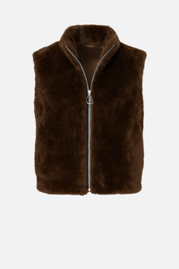 VINES AND SPRINGS_FAUX MINK FUR VEST CHOCOLATE _ FAUX MINK FUR VEST CHOCOLATE _ Ebony Boutique NZ