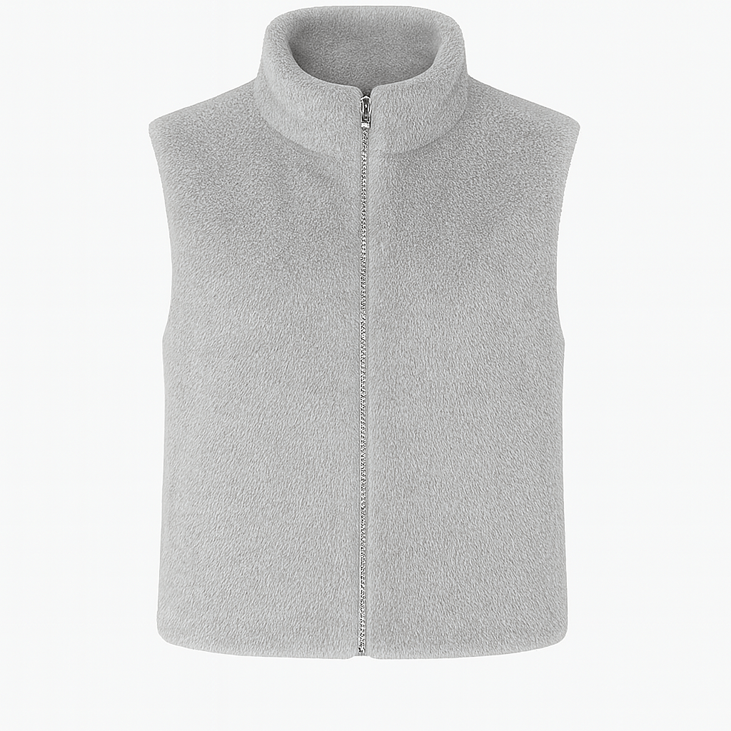 VINES AND SPRINGS_FAUX MINK FUR VEST GREY _ FAUX MINK FUR VEST GREY _ Ebony Boutique NZ