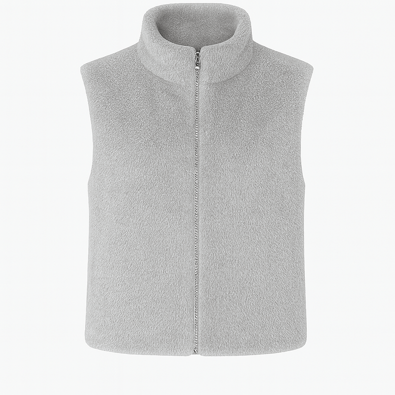 VINES AND SPRINGS_FAUX MINK FUR VEST GREY _ FAUX MINK FUR VEST GREY _ Ebony Boutique NZ