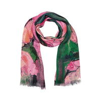 WEARABLE ART SCARVES_FLORAL COTTON MODAL DESIGNER SCARF _ FLORAL COTTON MODAL DESIGNER SCARF _ Ebony Boutique NZ