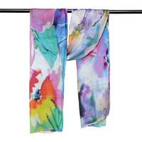 WEARABLE ART SCARVES_FLORAL COTTON VOILE DESIGNER SCARF _ FLORAL COTTON VOILE DESIGNER SCARF _ Ebony Boutique NZ