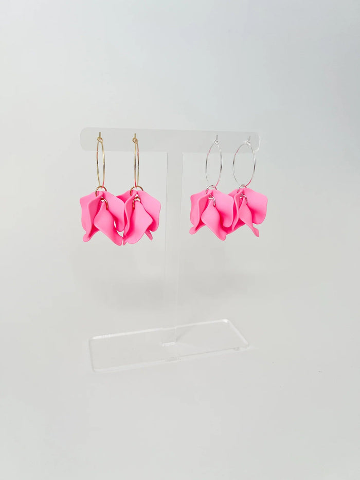 WILLOW COLLECTIVE_PEONY EARRINGS GOLD FLAMINGO _ PEONY EARRINGS GOLD FLAMINGO _ Ebony Boutique NZ
