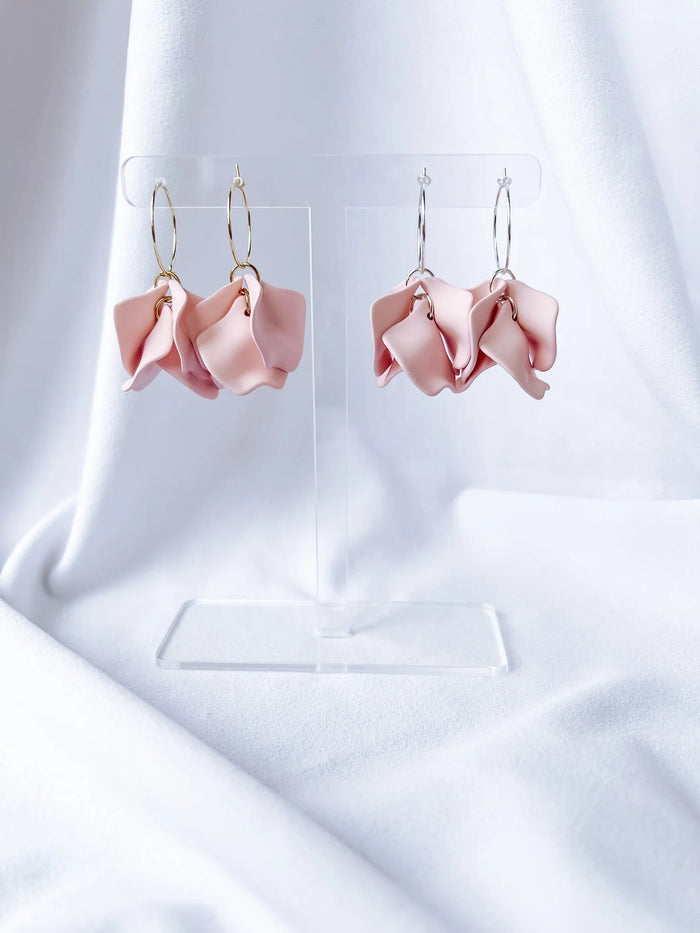 WILLOW COLLECTIVE_PEONY EARRINGS SILVER PINKY NUDE _ PEONY EARRINGS SILVER PINKY NUDE _ Ebony Boutique NZ